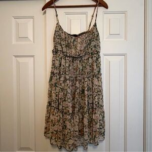Trixxi Green Floral Spaghetti Strap Dress, Small